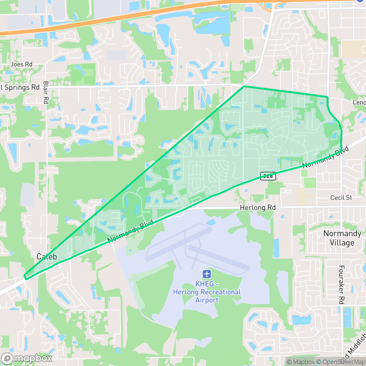 Map showing the location of Normandy Estate, Jacksonville, FL