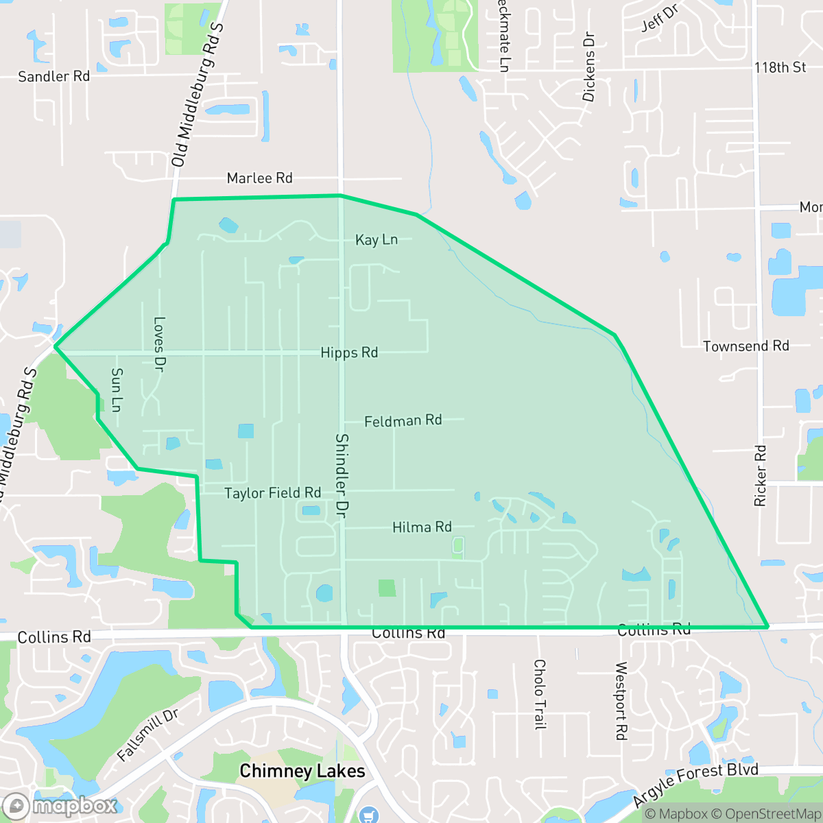 Map showing the location of Settlers Landing, Jacksonville, FL