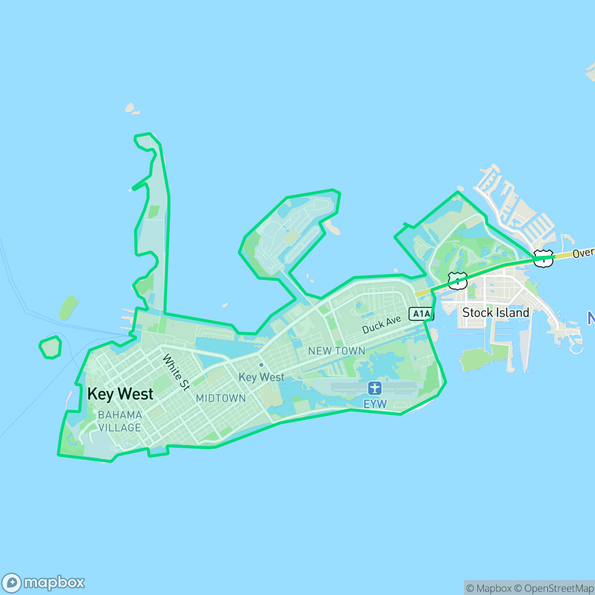 Map showing the location of Key West, FL — coverage area