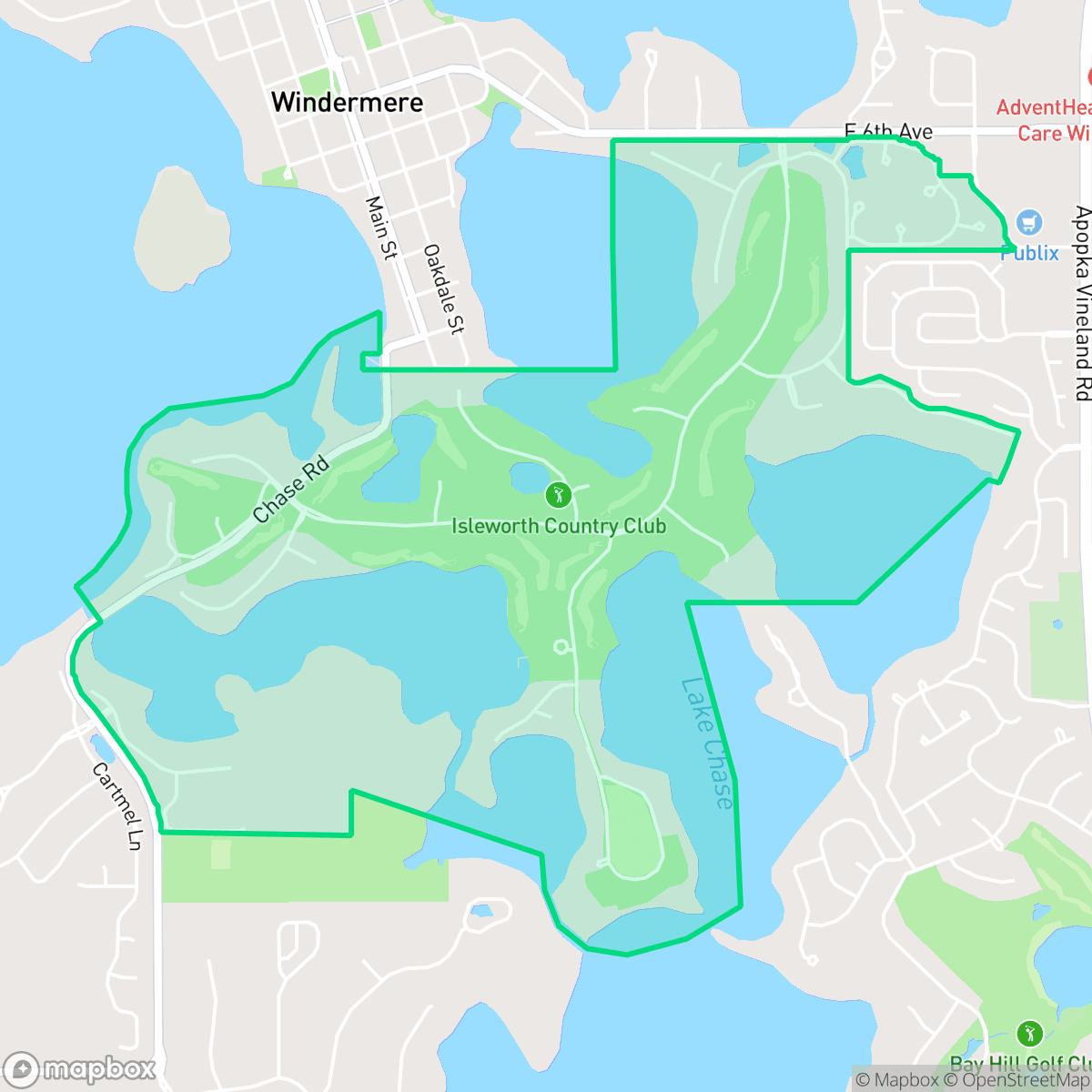 Map showing the location of Isleworth, Lake Butler, FL