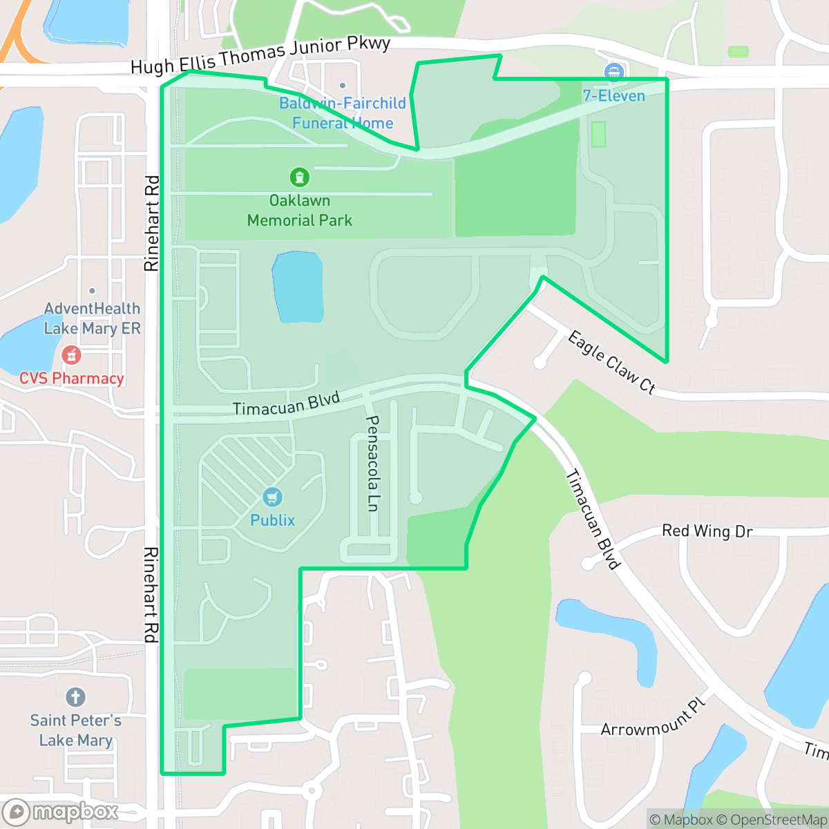 Map showing the location of Bell Timacuan, Lake Mary, FL
