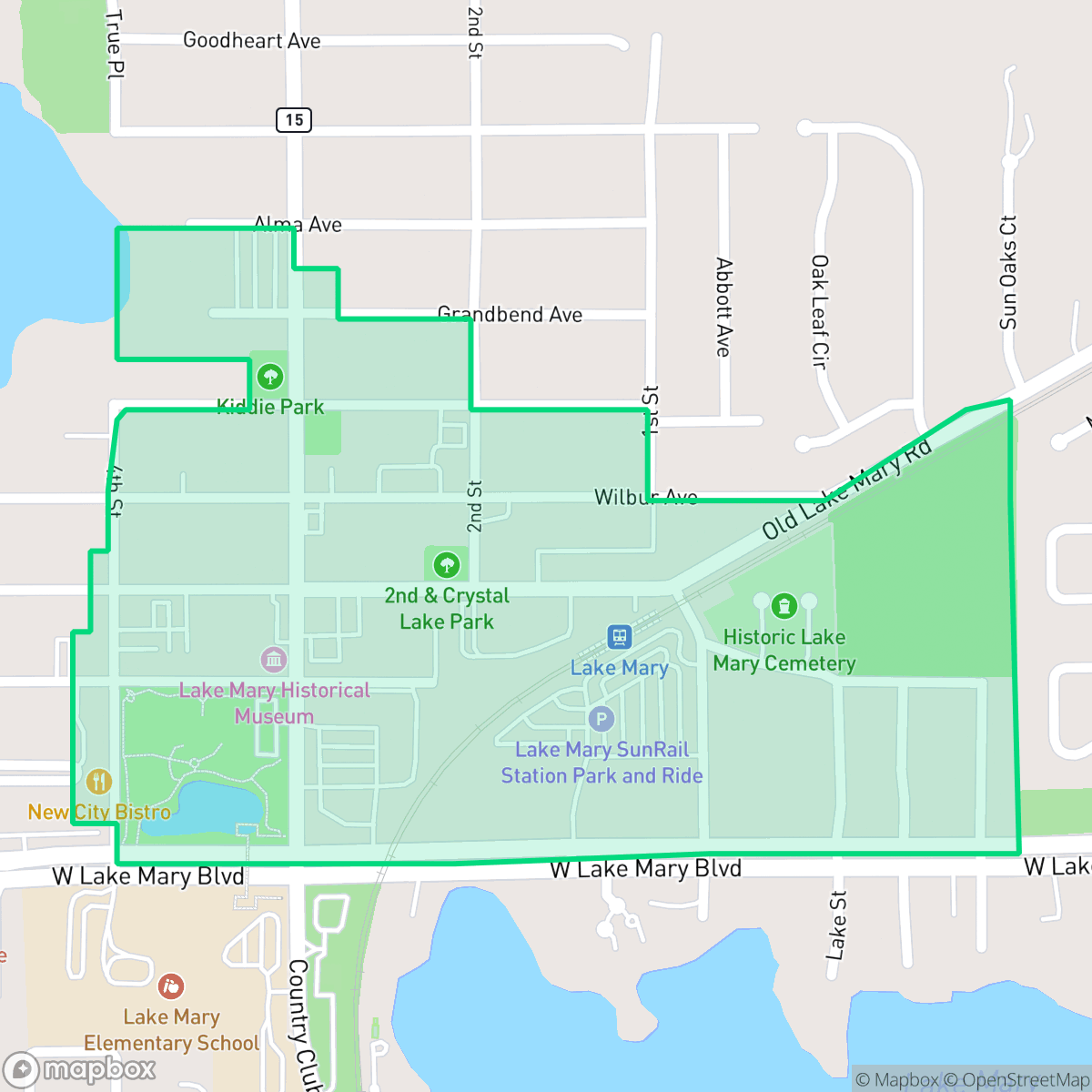 Map showing the location of Downtown, Lake Mary, FL