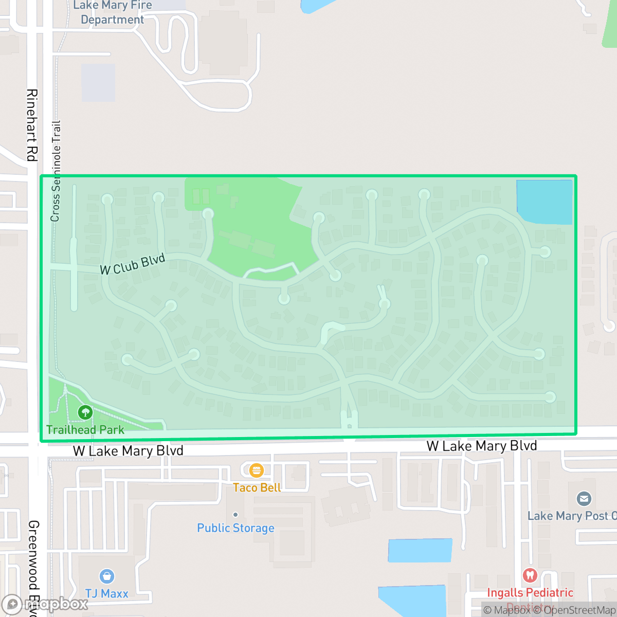 Map showing the location of The Forest, Lake Mary, FL