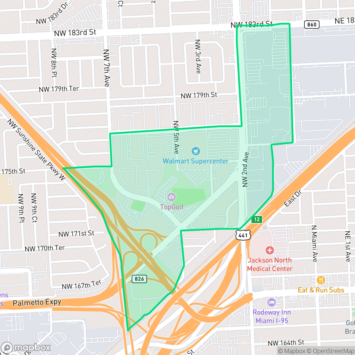 Map showing the location of Golden Glades, Miami Gardens, FL
