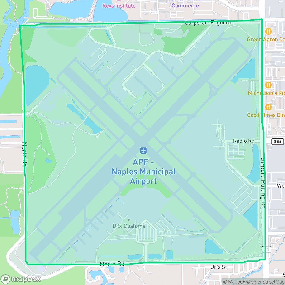 Map showing the location of Airport, Naples, FL