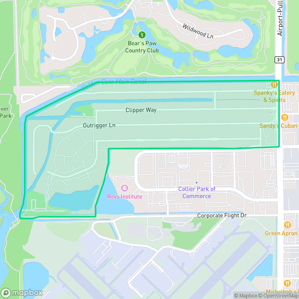 Map showing the location of River Reach, Naples, FL