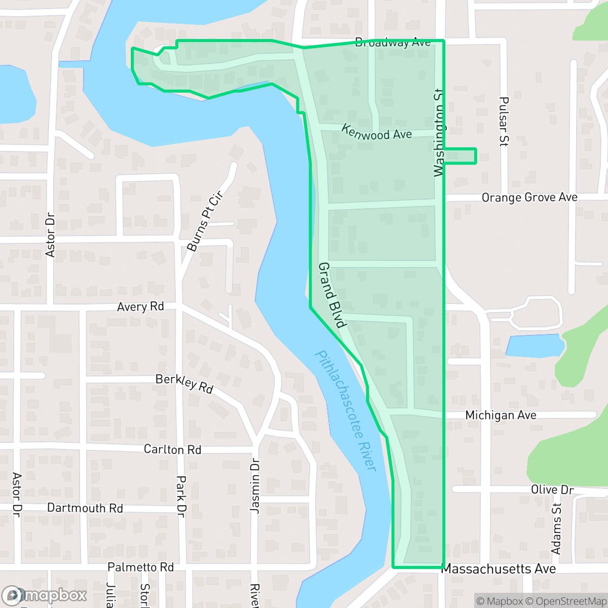 Map showing the location of Big Bend, New Port Richey, FL