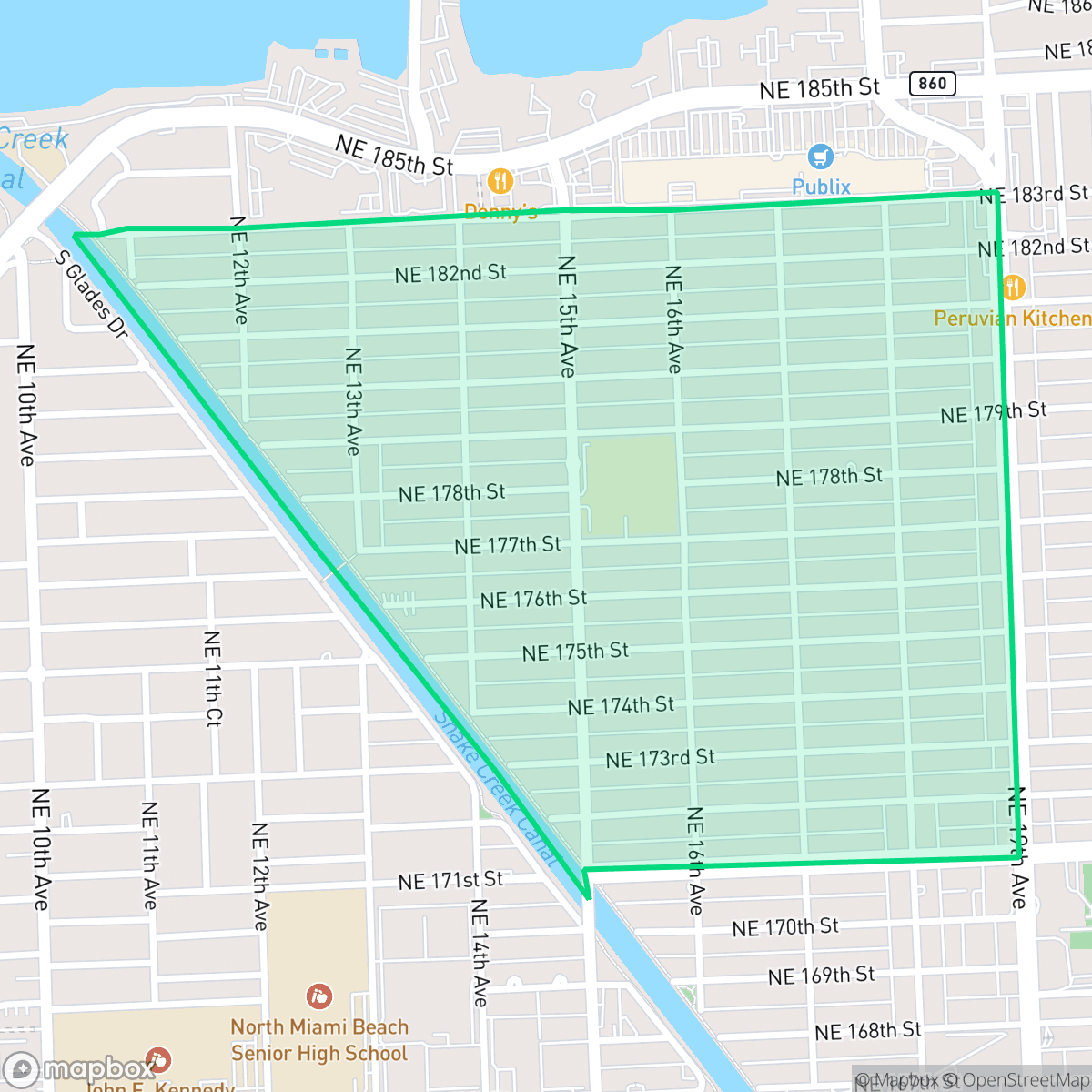 Map showing the location of Sunray West, North Miami Beach, FL