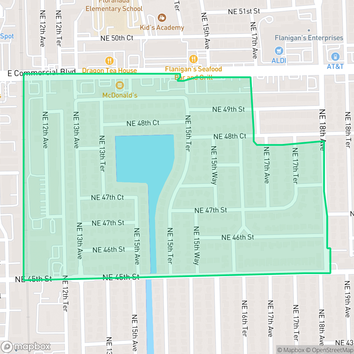 Map showing the location of North Corals, Oakland Park, FL
