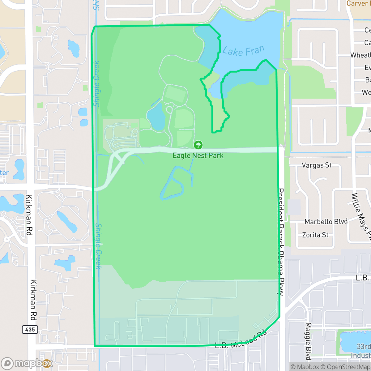 Map showing the location of Eagles Nest, Orlando, FL