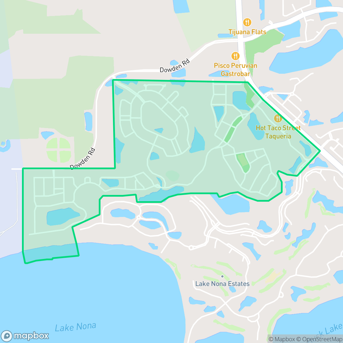 Map showing the location of Northlake Park at Lake Nona, Orlando, FL