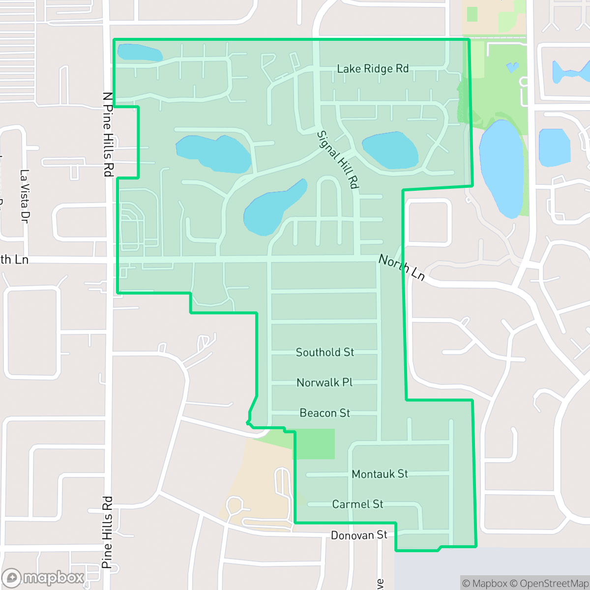 Map showing the location of Signal Hill, Orlando, FL