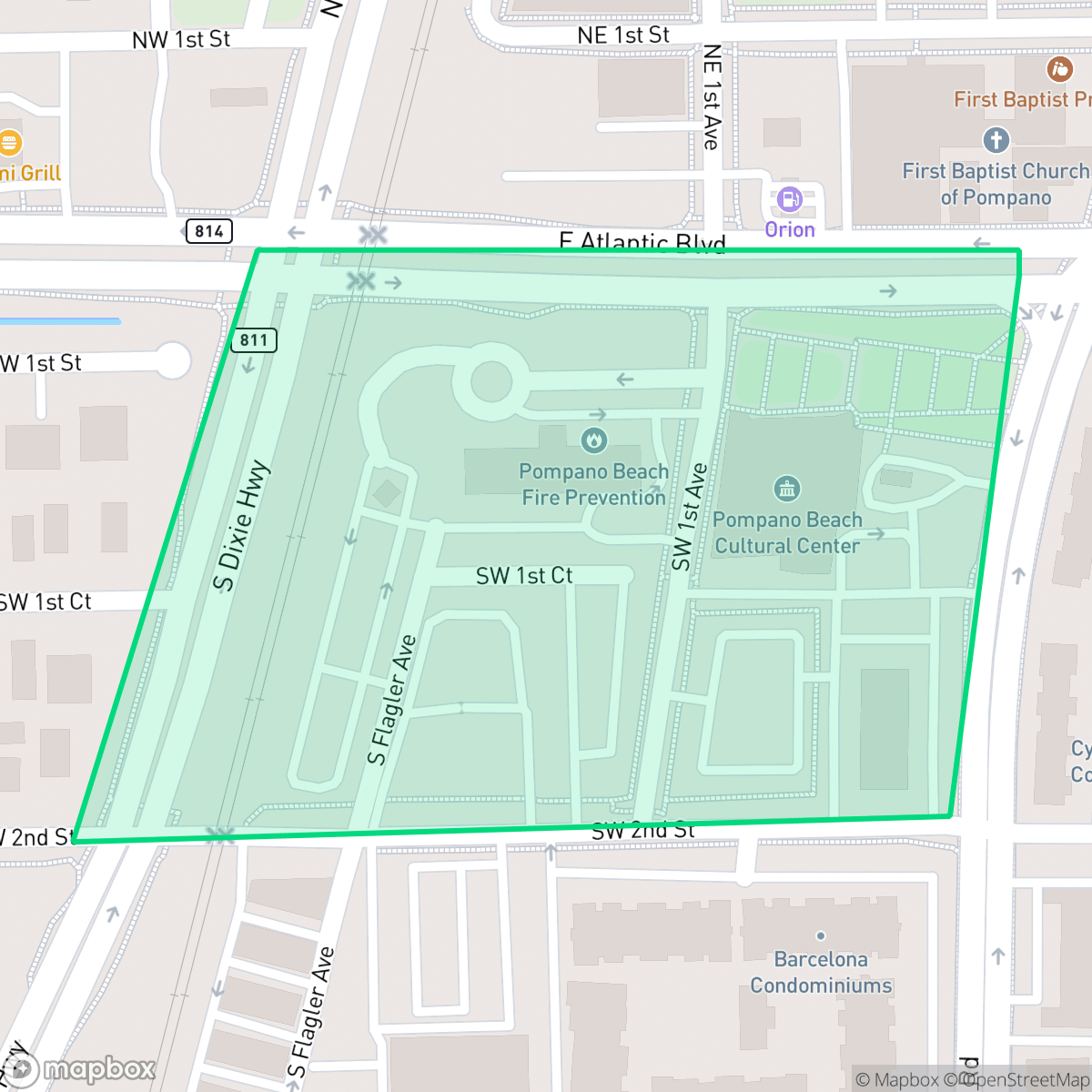 Map showing the location of Civic Campus, Pompano Beach, FL