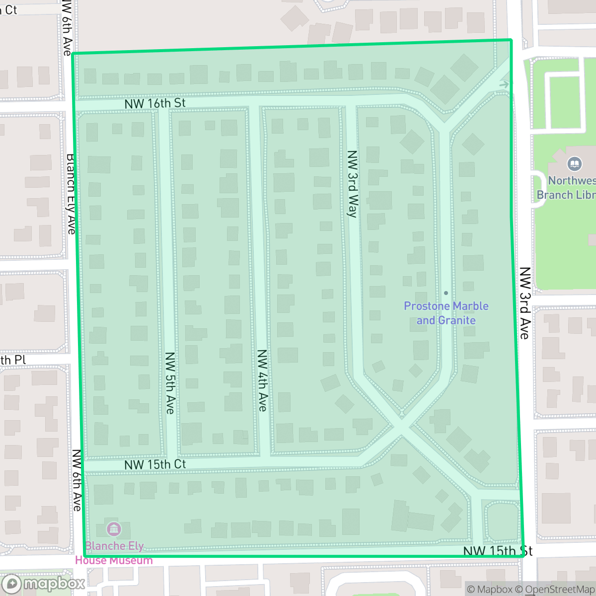 Map showing the location of Sanders Park, Pompano Beach, FL