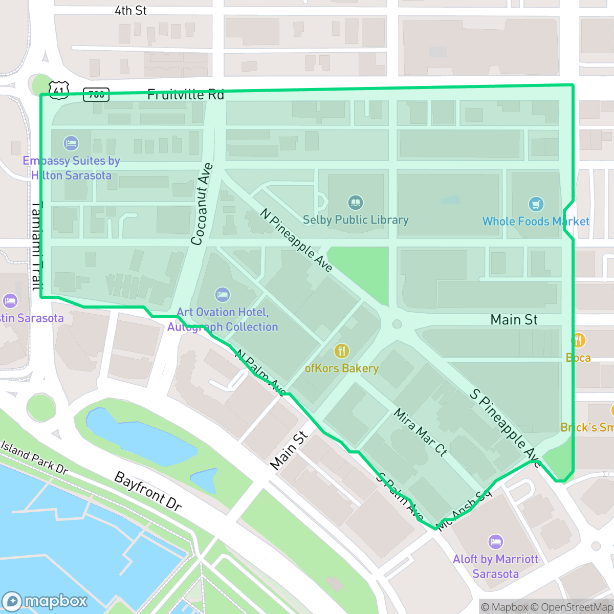 Map showing the location of 5 Points, Sarasota, FL