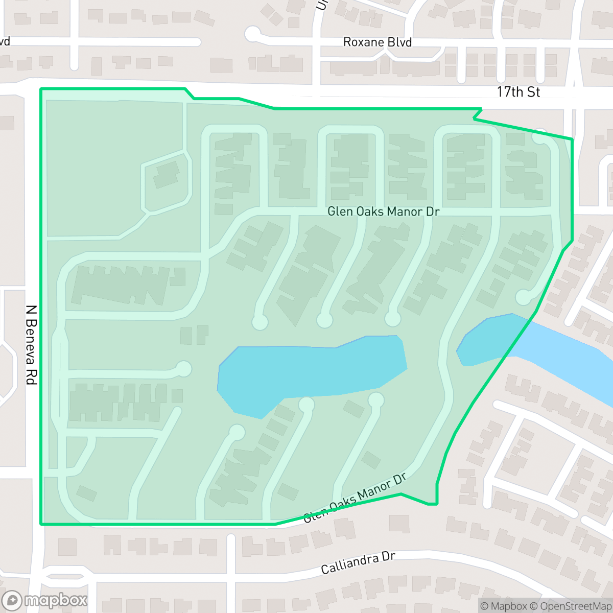Map showing the location of Glen Oaks Manor, Sarasota, FL