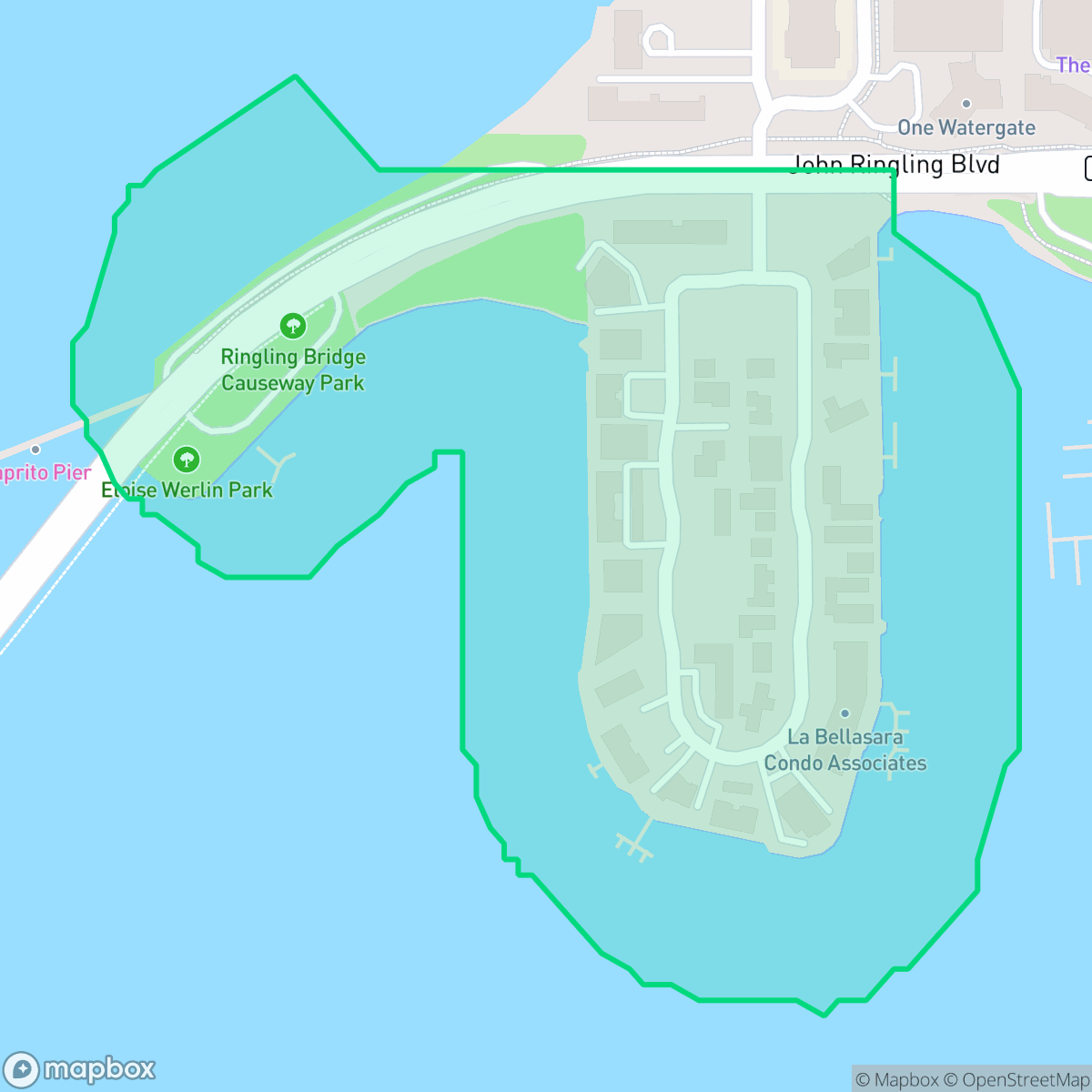 Map showing the location of Golden Gate Point, Sarasota, FL