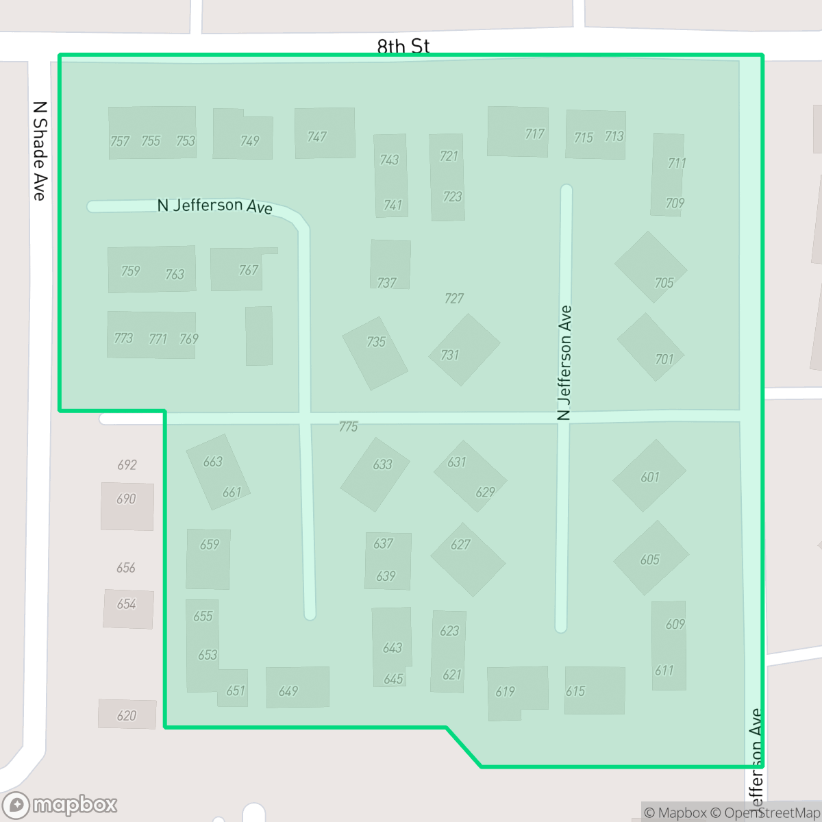 Map showing the location of Jefferson Pines, Sarasota, FL