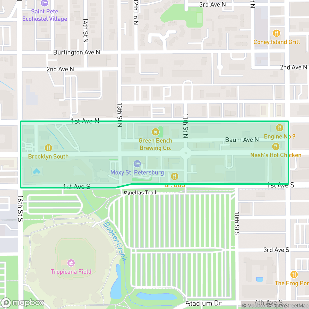 Map showing the location of Edge District, St. Petersburg, FL