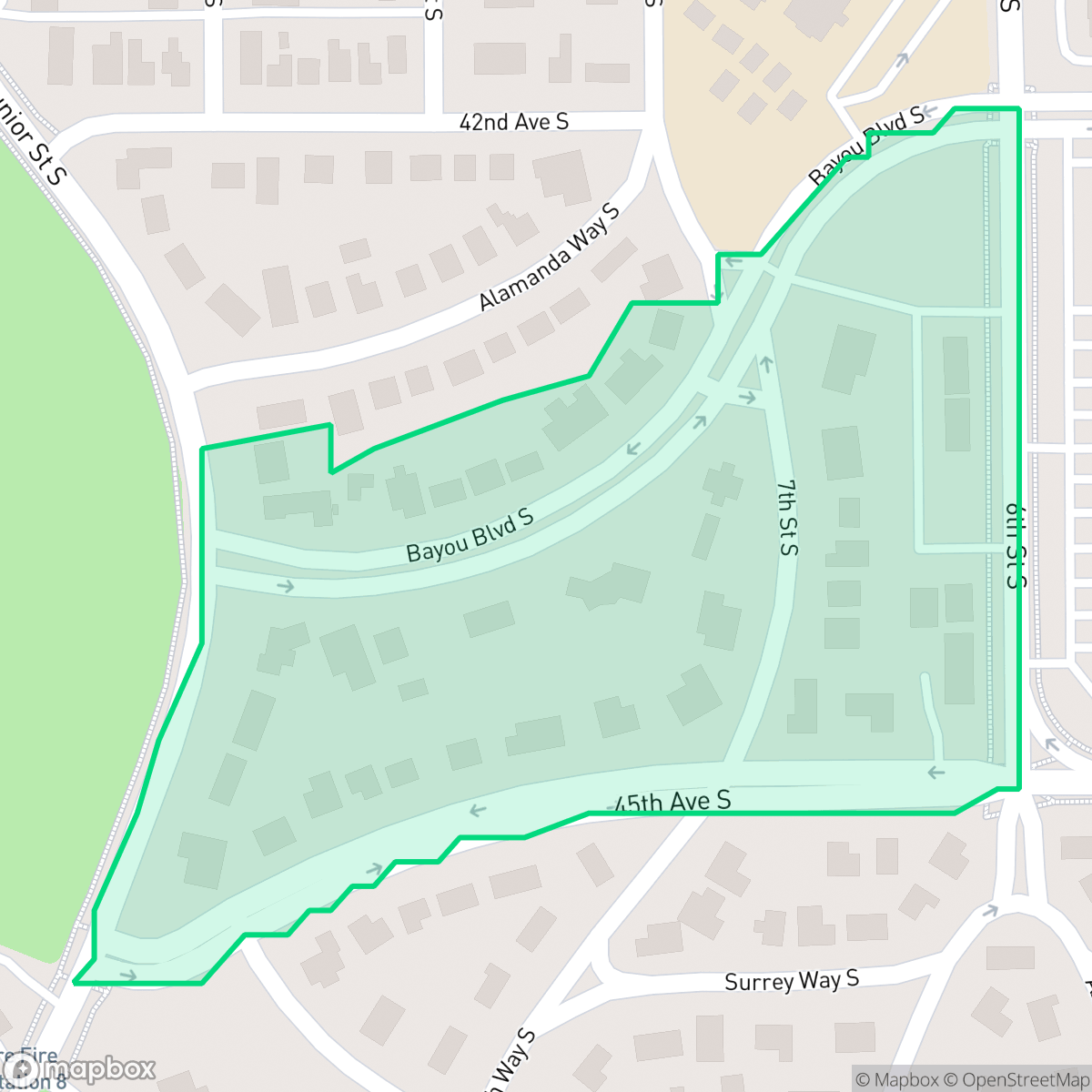 Map showing the location of Lake Maggiore Park, St. Petersburg, FL