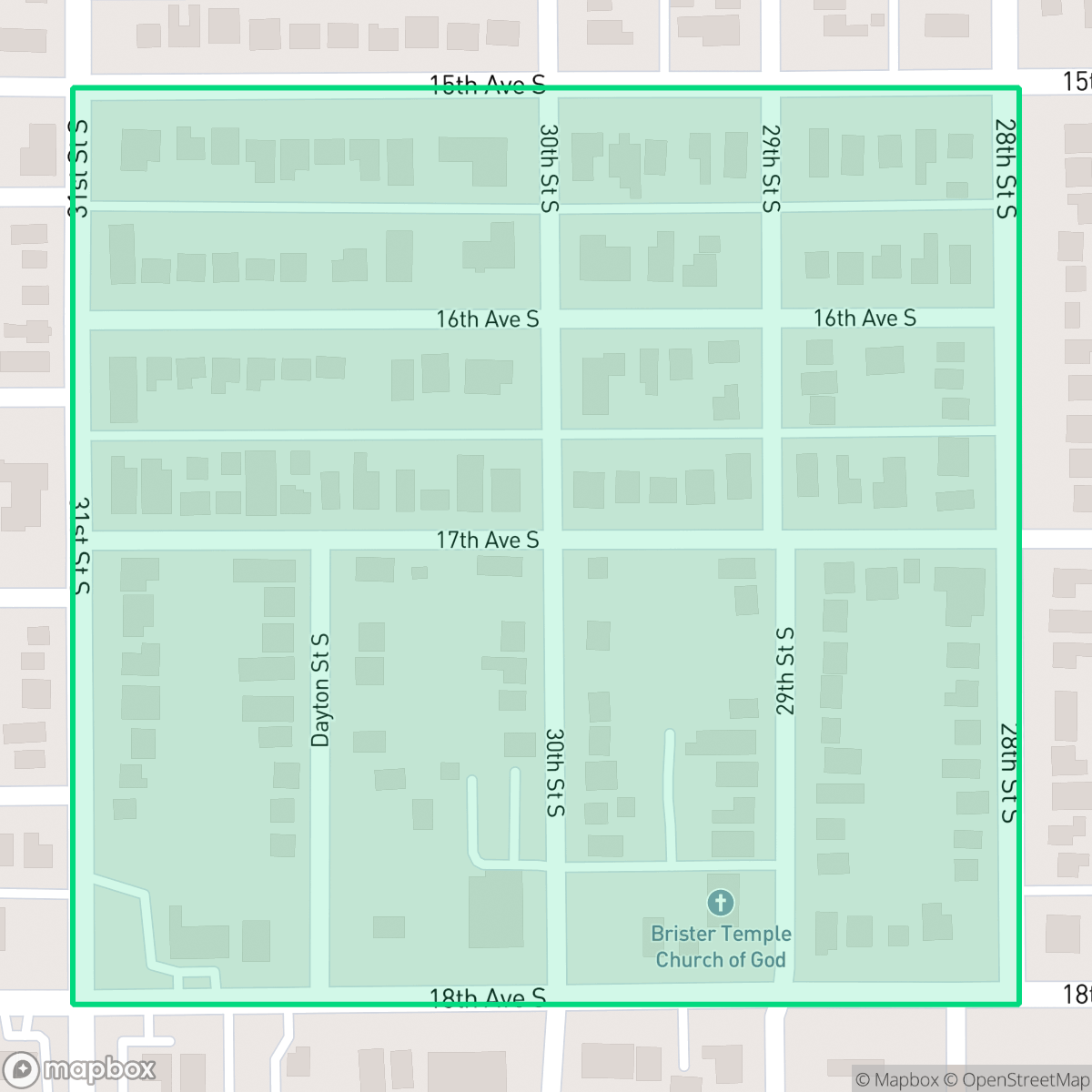 Map showing the location of Mel-Tan Heights, St. Petersburg, FL
