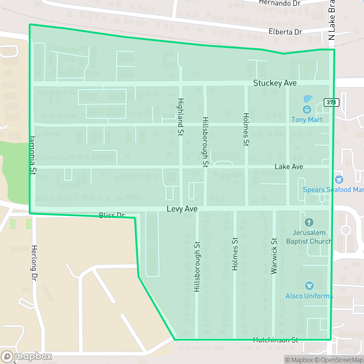 Map showing the location of Providence, Tallahassee, FL