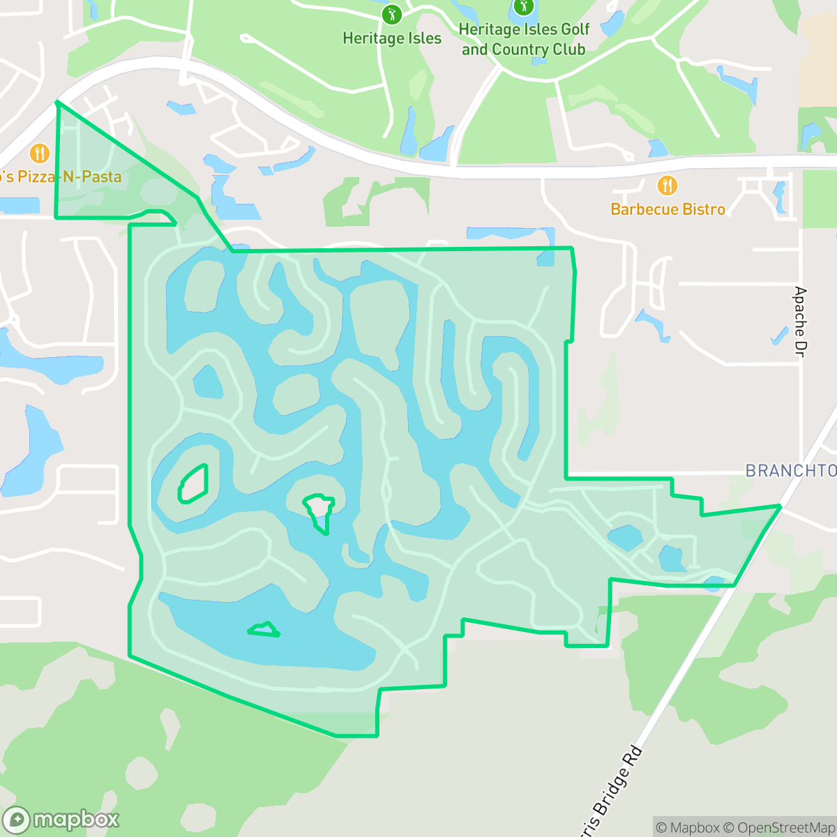 Map showing the location of Cory Lake Isles, Tampa, FL