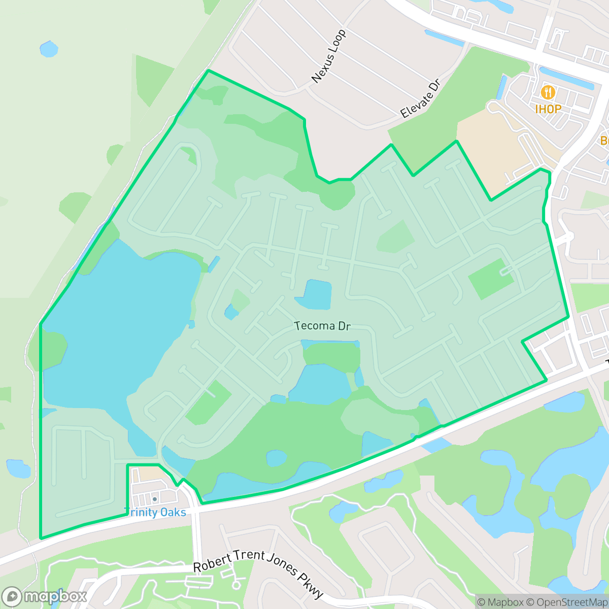 Map showing the location of Foxwood, Trinity, FL