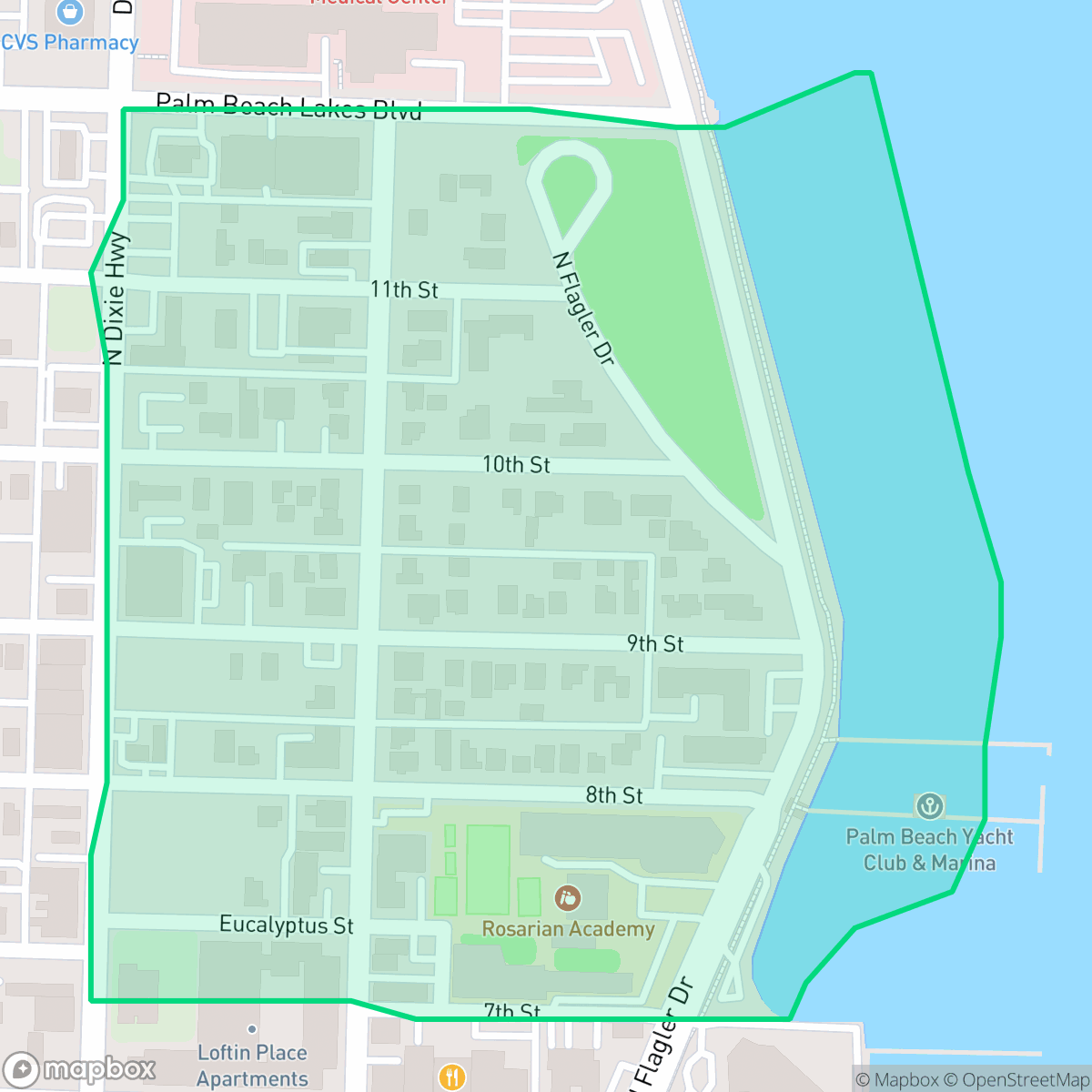 Map showing the location of Providencia Park, West Palm Beach, FL