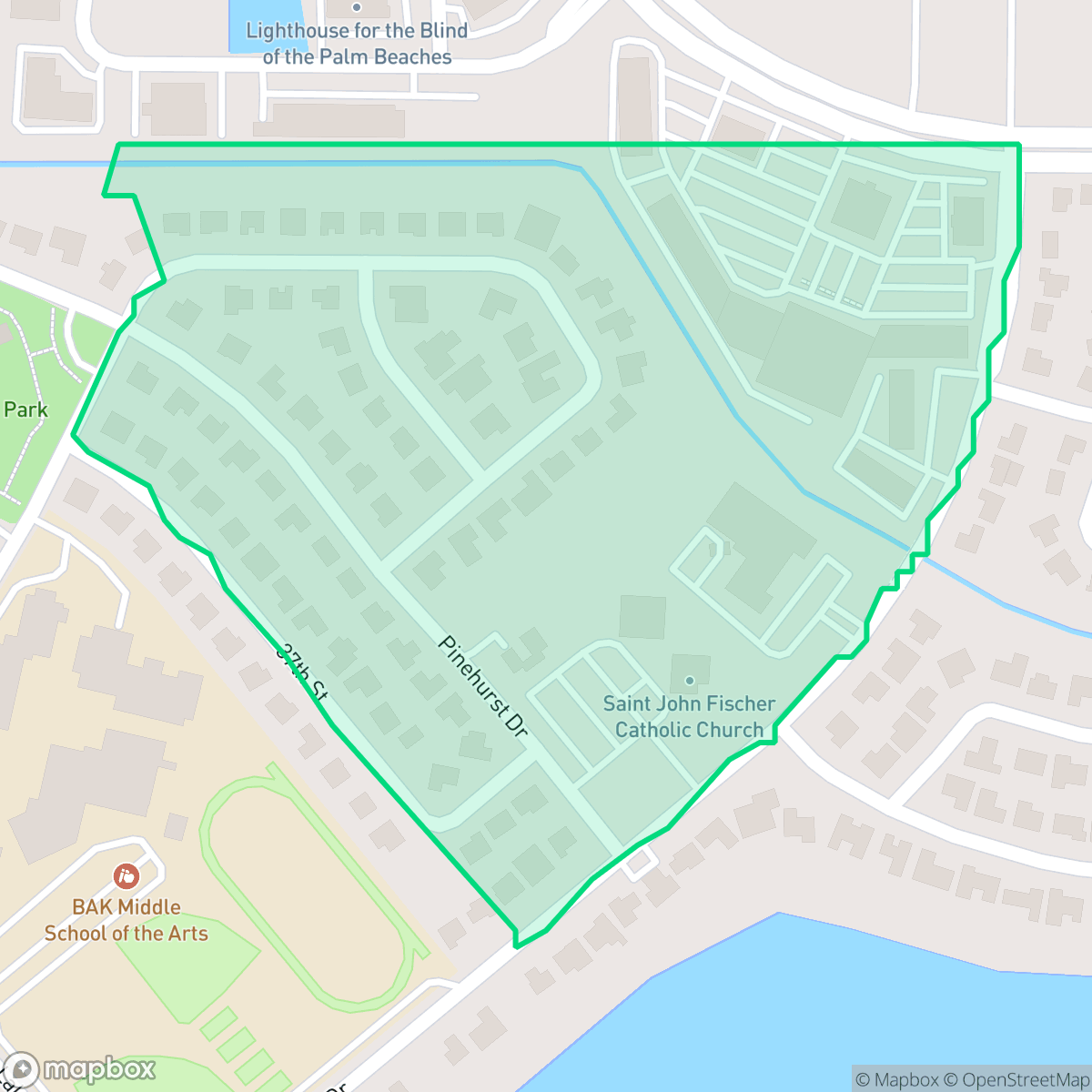 Map showing the location of Westfield, West Palm Beach, FL