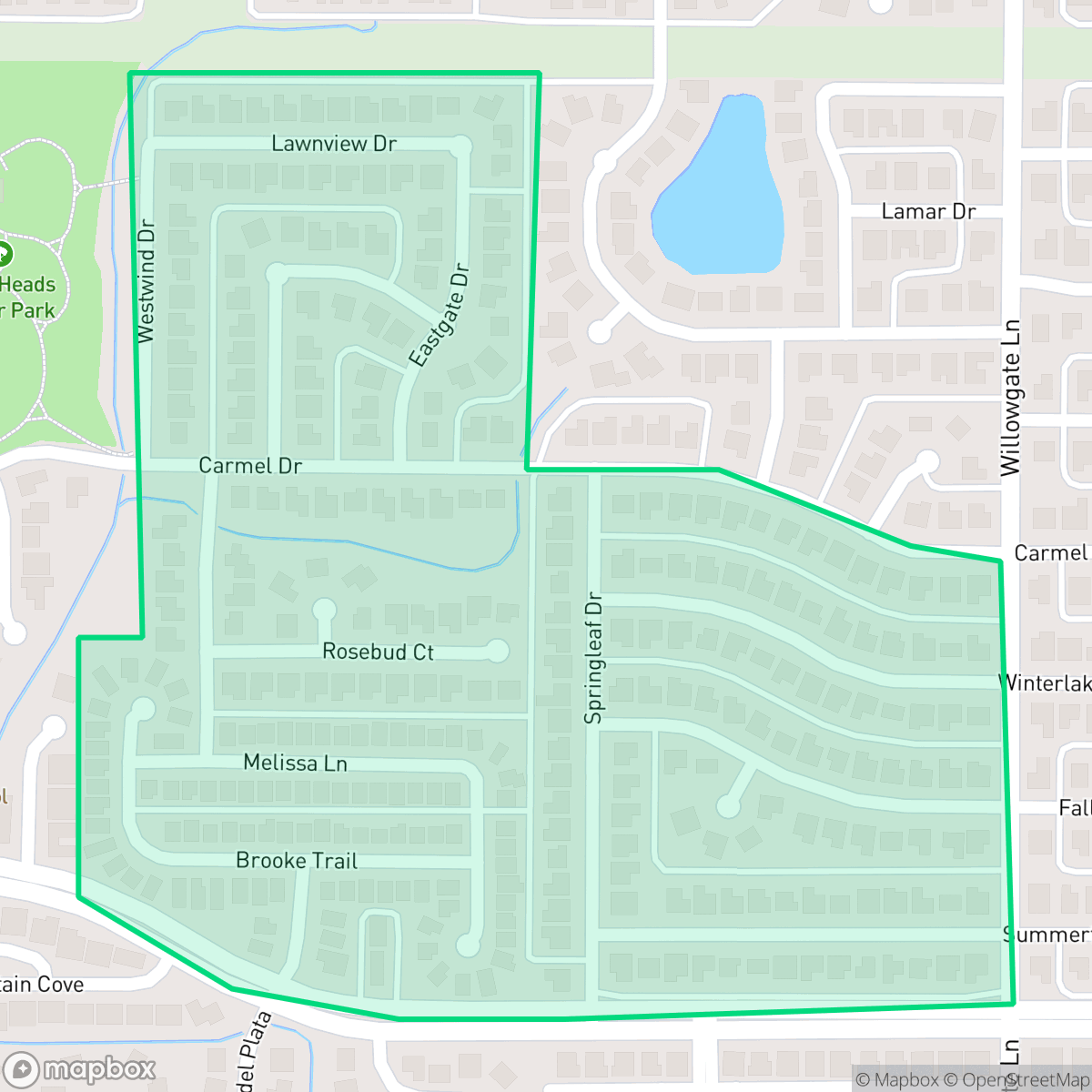 Map showing the location of Carrollton Summertree, Carrollton, TX