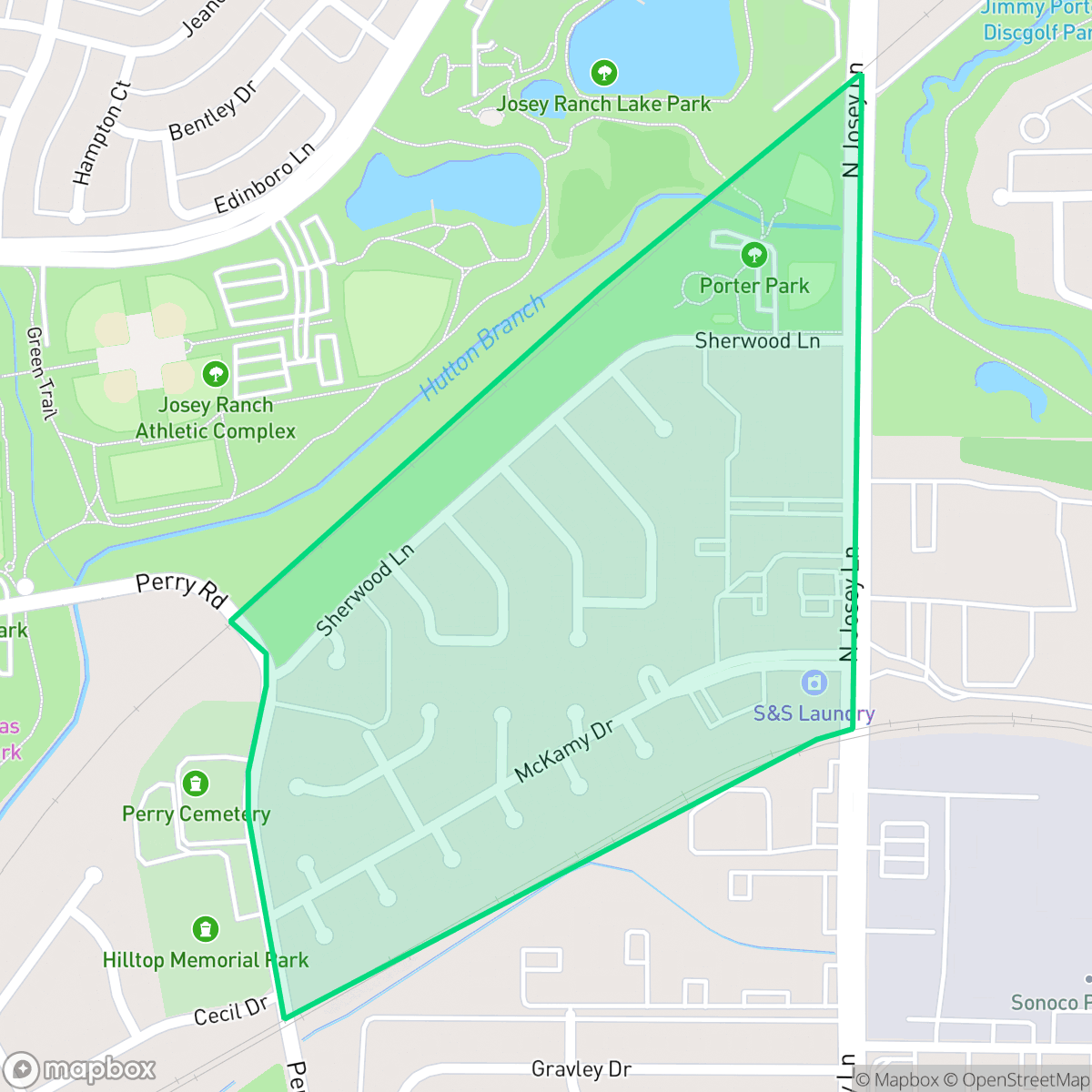 Map showing the location of Hill'n Dale, Carrollton, TX