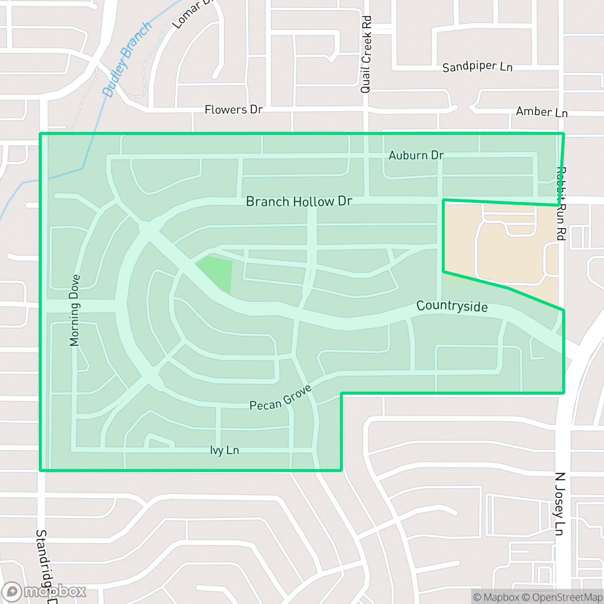 Map showing the location of Homestead, Carrollton, TX