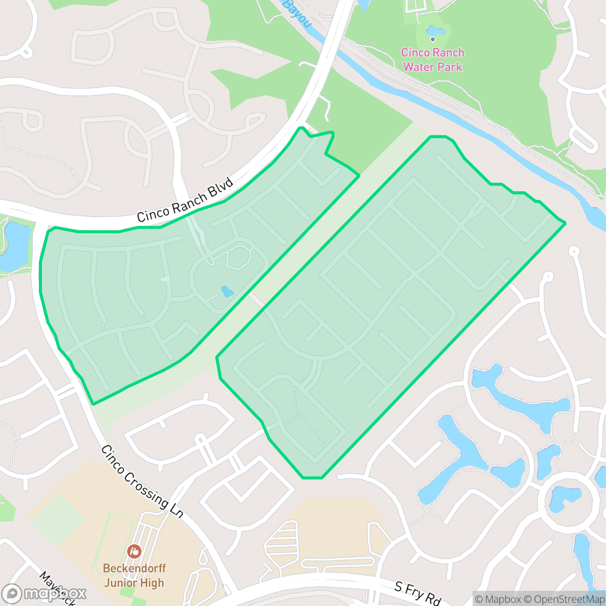 Map showing the location of Heritage Grand, Cinco Ranch, TX