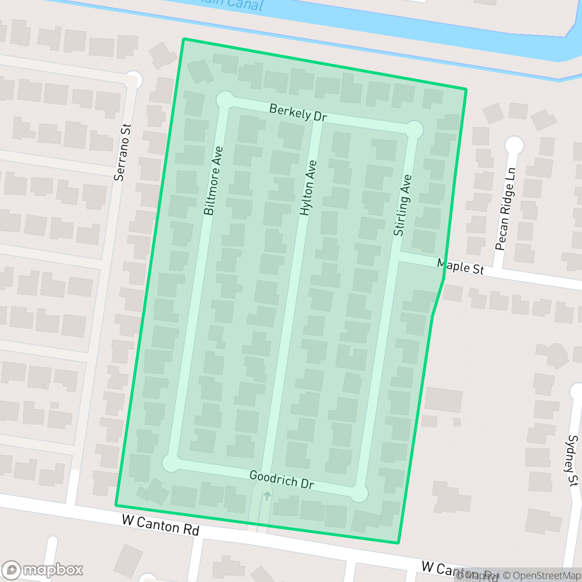 Map showing the location of Castle Ridge, Edinburg, TX