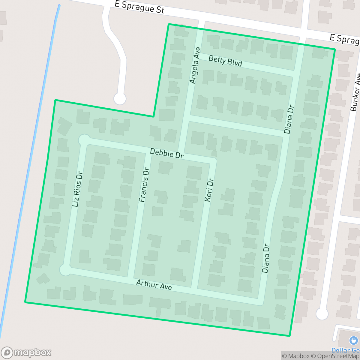 Map showing the location of Rayo Del Sol Estates, Edinburg, TX