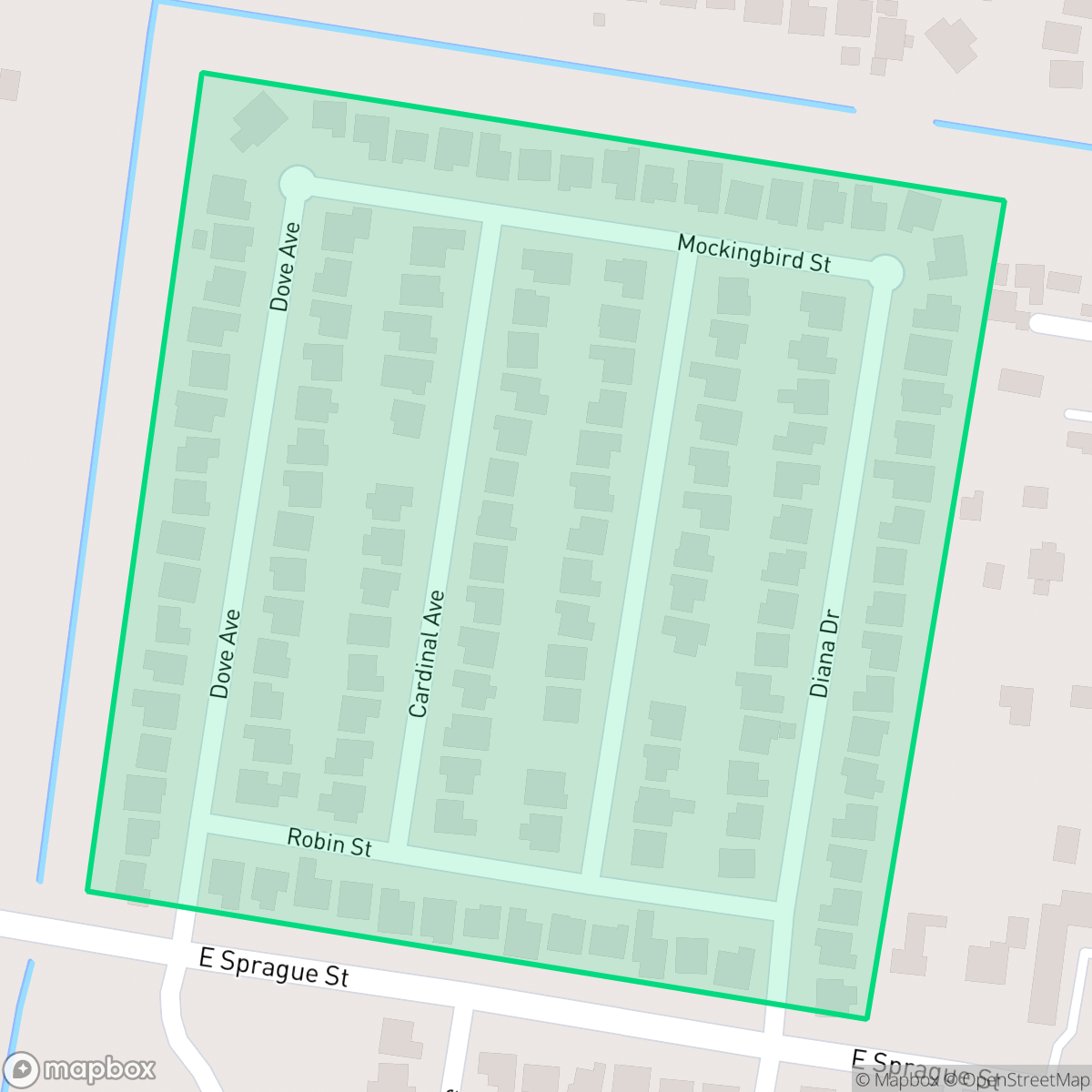 Map showing the location of Sprague Meadows, Edinburg, TX