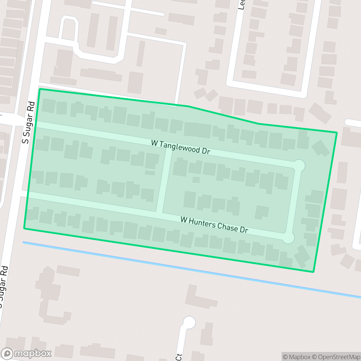Map showing the location of Tanglewood Terrace, Edinburg, TX