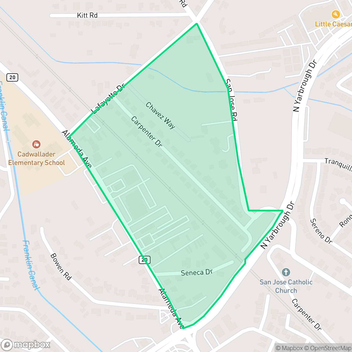 Map showing the location of Carpenter, El Paso, TX