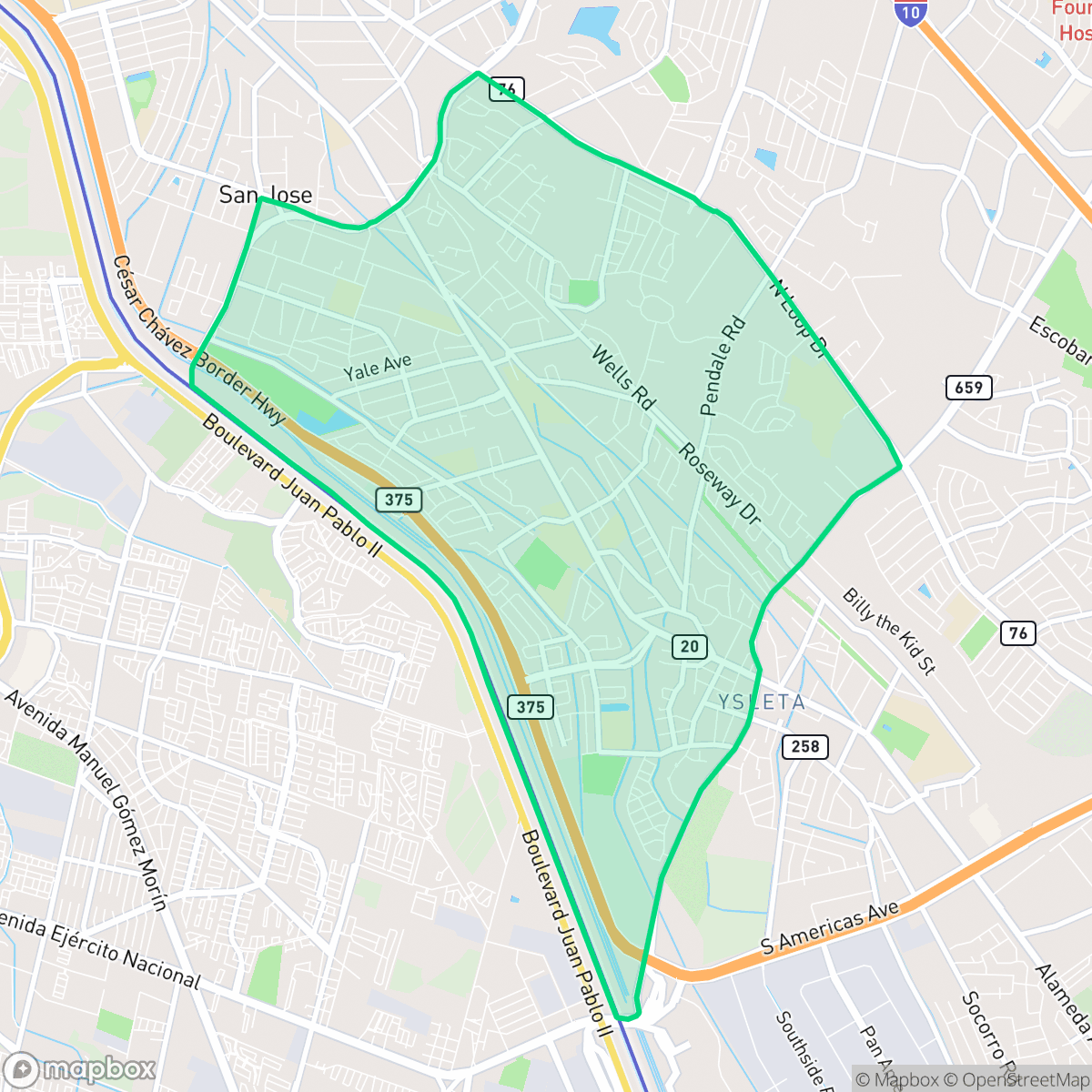 Map showing the location of Save the Valley 21, El Paso, TX