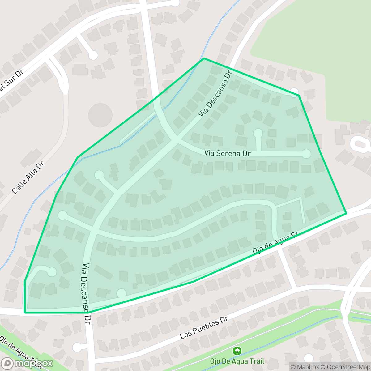 Map showing the location of Via Hermosa, El Paso, TX