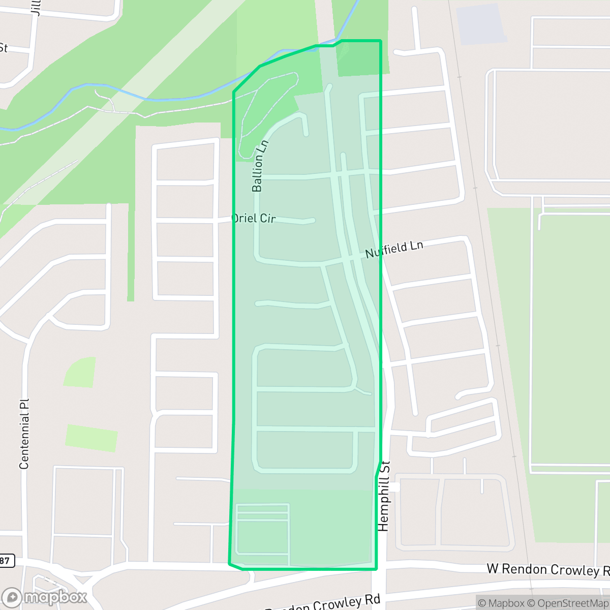 Map showing the location of Coventry, Fort Worth, TX