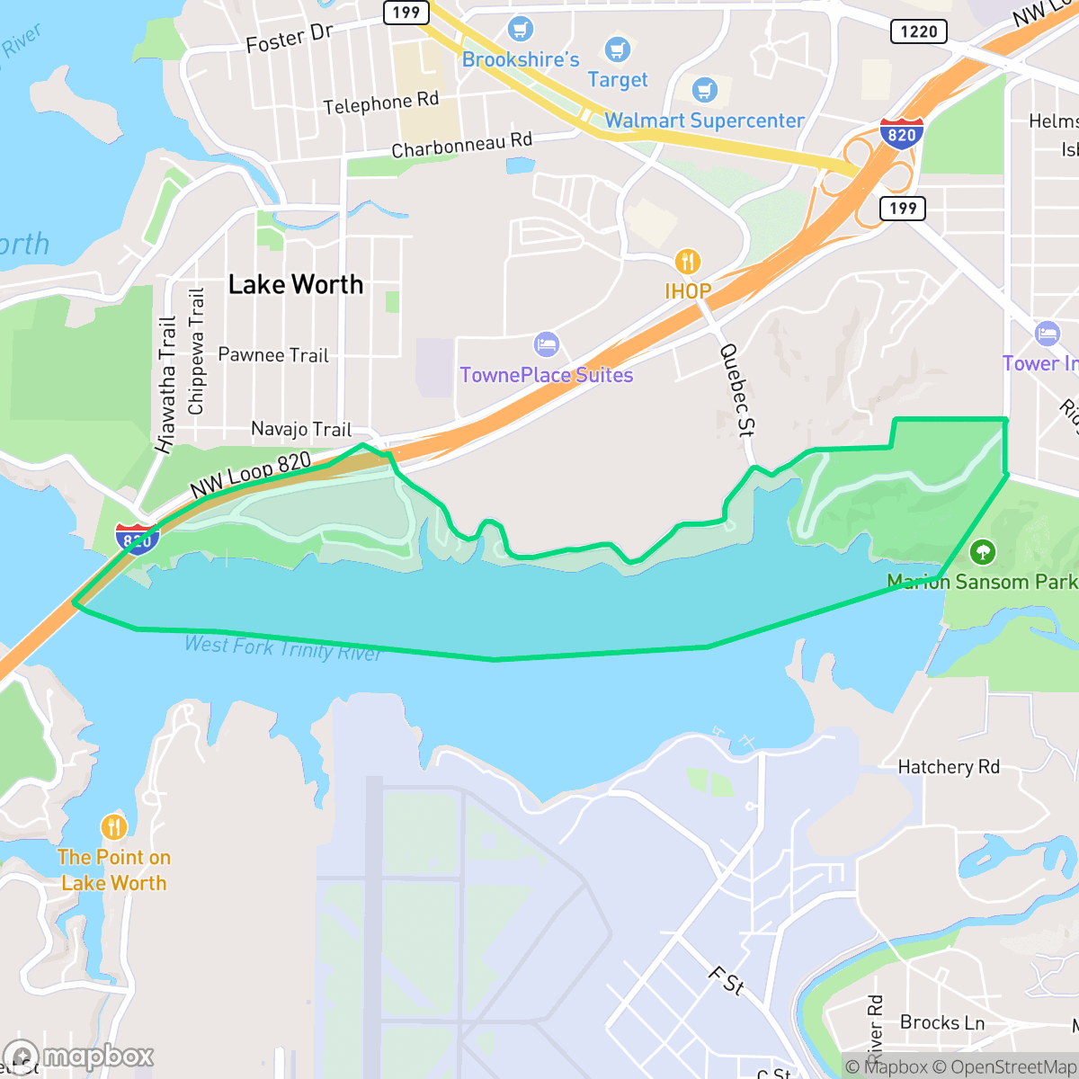 Map showing the location of East Lake Worth, Fort Worth, TX