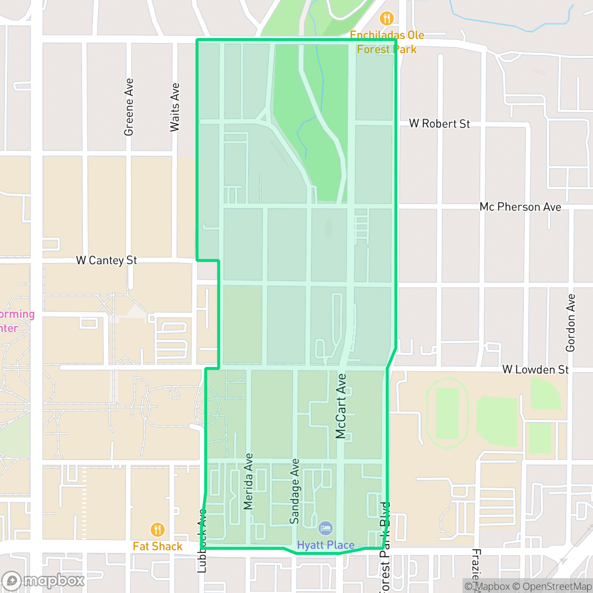 Map showing the location of Frisco Heights, Fort Worth, TX