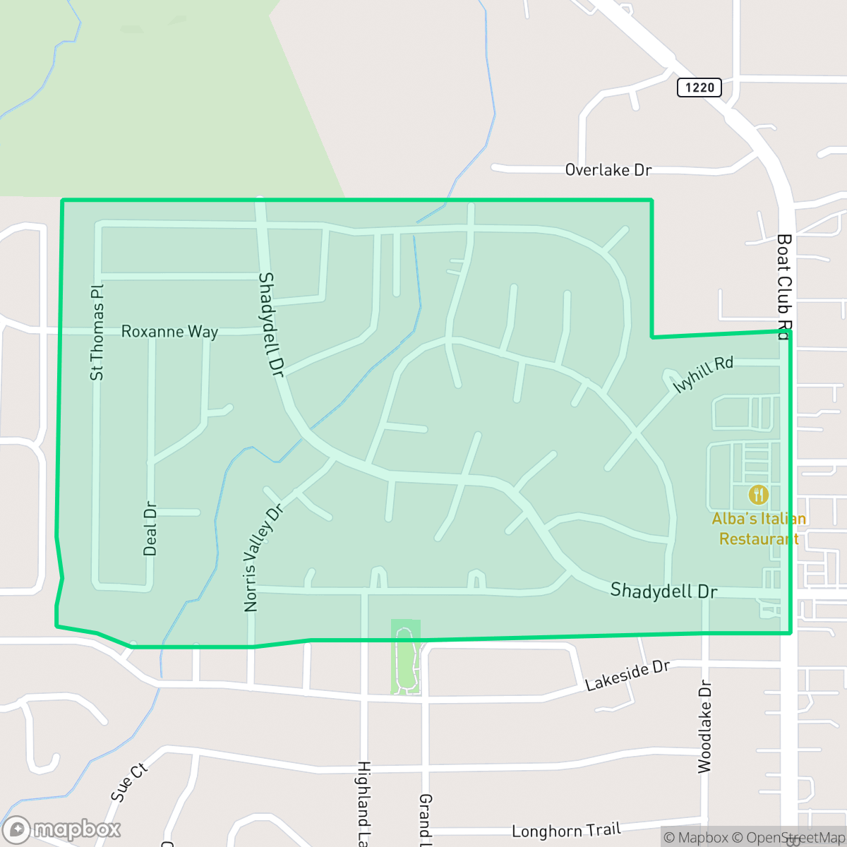 Map showing the location of Jenkins Heights - Crest Ridge, Fort Worth, TX