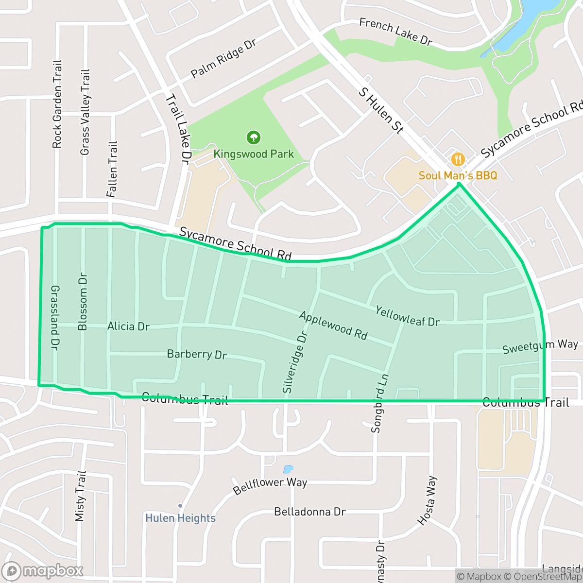 Map showing the location of Meadows of Candleridge, Fort Worth, TX