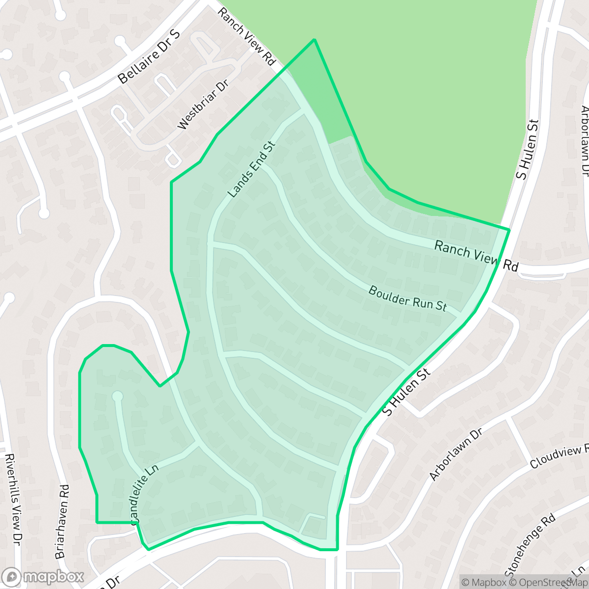 Map showing the location of Overton West, Fort Worth, TX