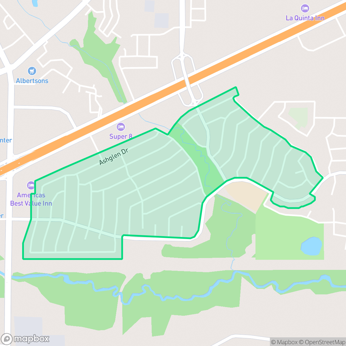Map showing the location of Oaks, Garland, TX
