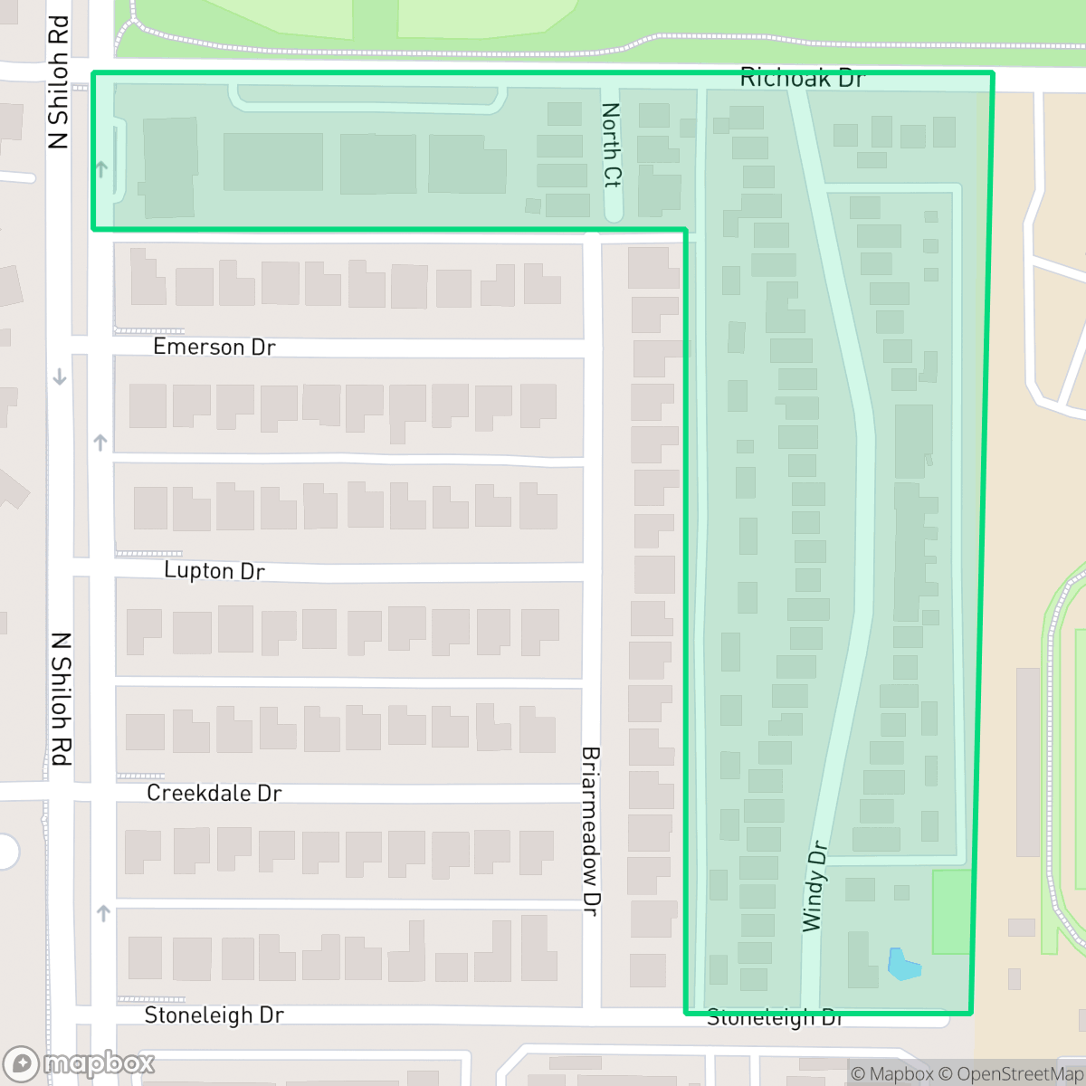 Map showing the location of Park North, Garland, TX
