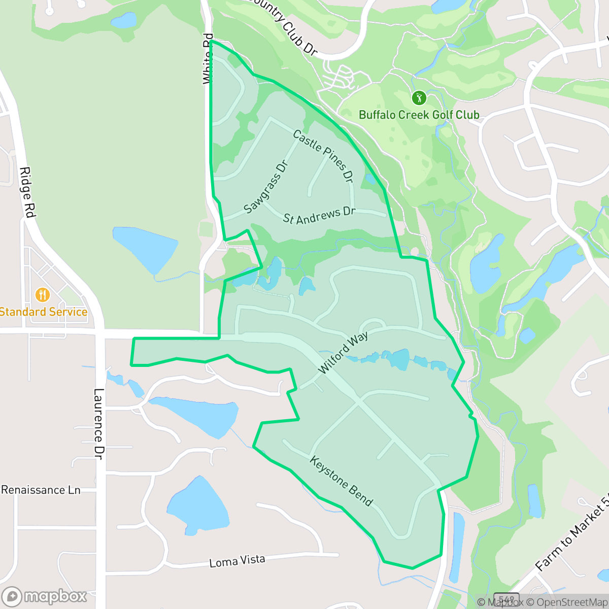 Map showing the location of Heath Crossing, Heath, TX